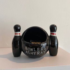 Vintage 1980s Ceramic Bowlers Ashtray, Tilso Japan
